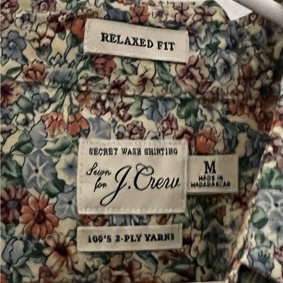 J. Crew Mens Floral Cotten Linen Button Down Shirt M - excellent condition - Picture 2 of 2